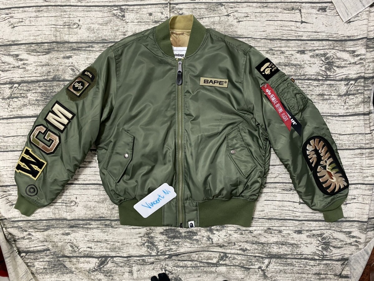 A BATHING APE BAPE X ALPHA INDUSTRIES REVERSIBLE MA-1 XL XL | eBay