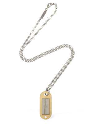 Maison Margiela Dog Tag Logo Chain Necklace Gold Silver Sterling