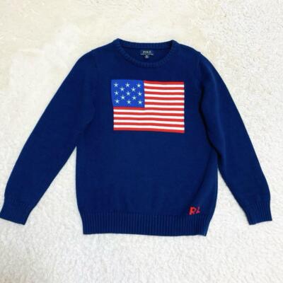 Vintage Polo Ralph Lauren American Flag Knit Sweater size S | eBay