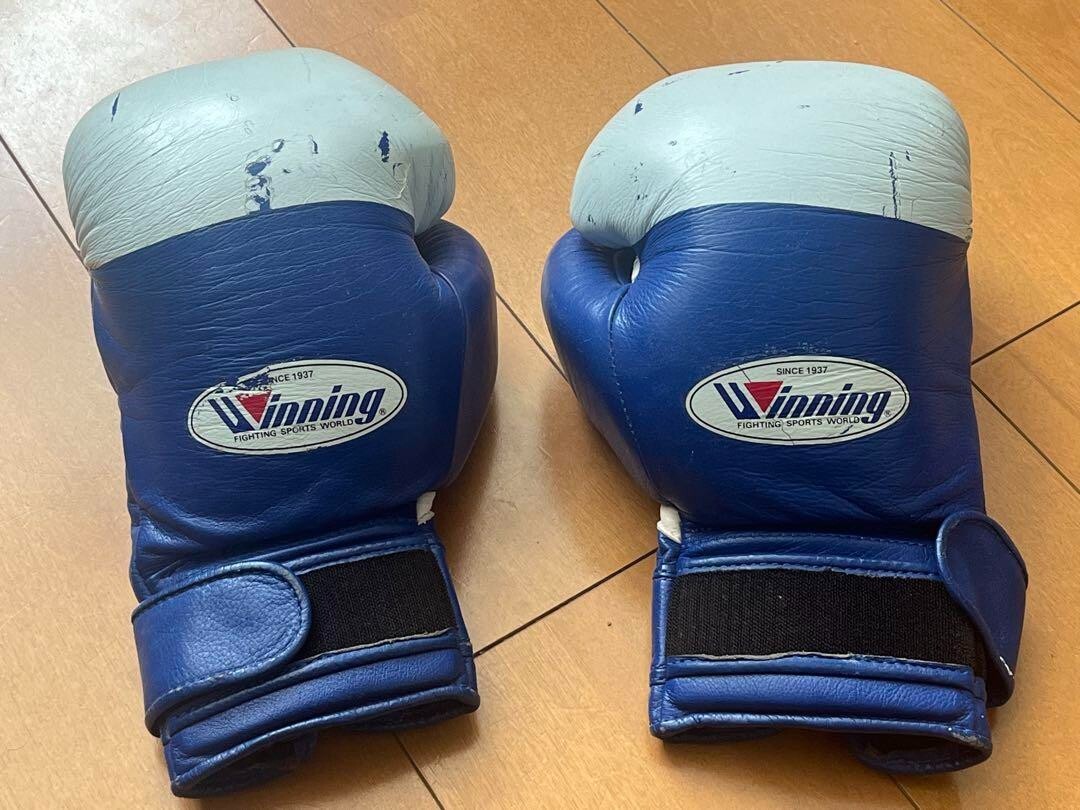 Winning Old Amateur Boxing Gloves 10oz Blue JABF approved JAPAN