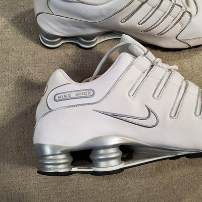 VINTAGE Nike Shox NZ SL Shoes Mens 14 White Silver Running