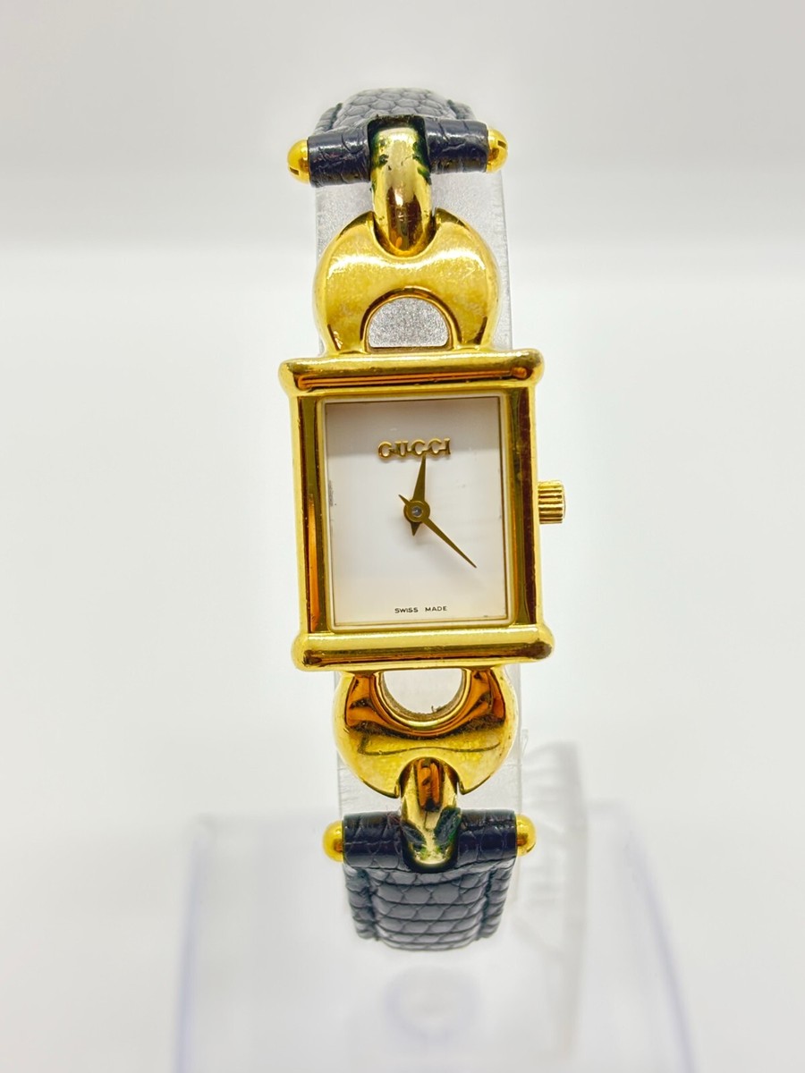 Exc+5] GUCCI 1800L 16mm Women's Quartz Watch White Dial Gold Used