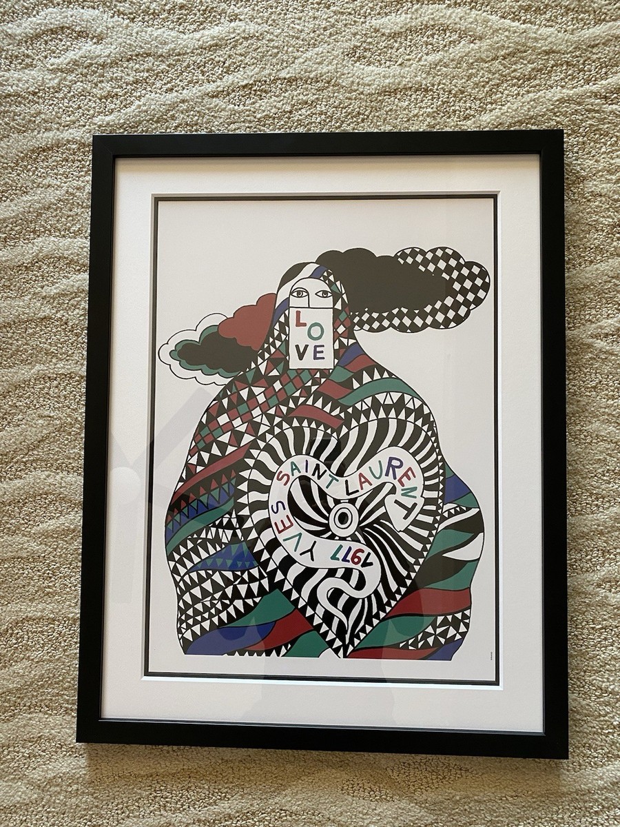 1977 Replica Yves Saint Laurent LOVE Print Framed YSL Museum