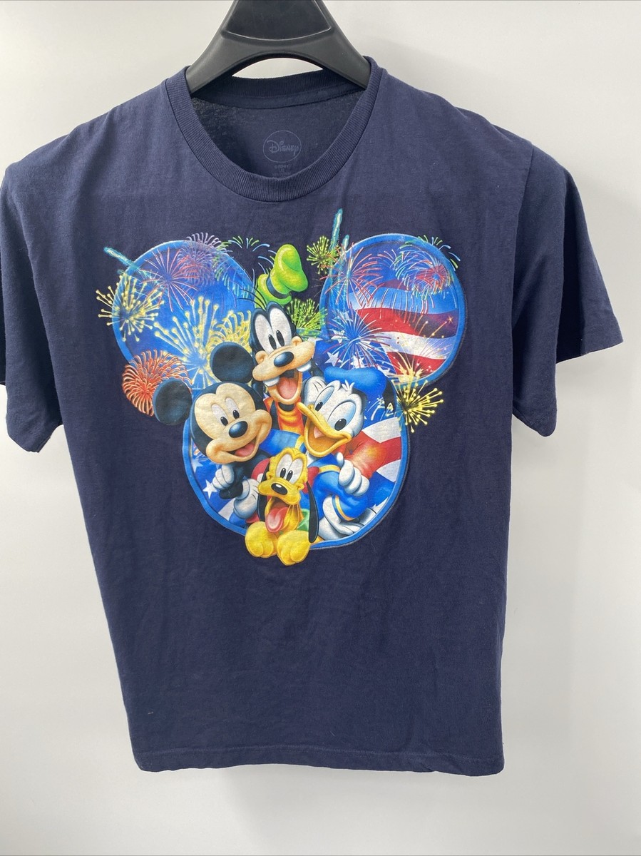 Disney Mickey Mouse Large Dark Blue T-shirt Goofy Donald Duck