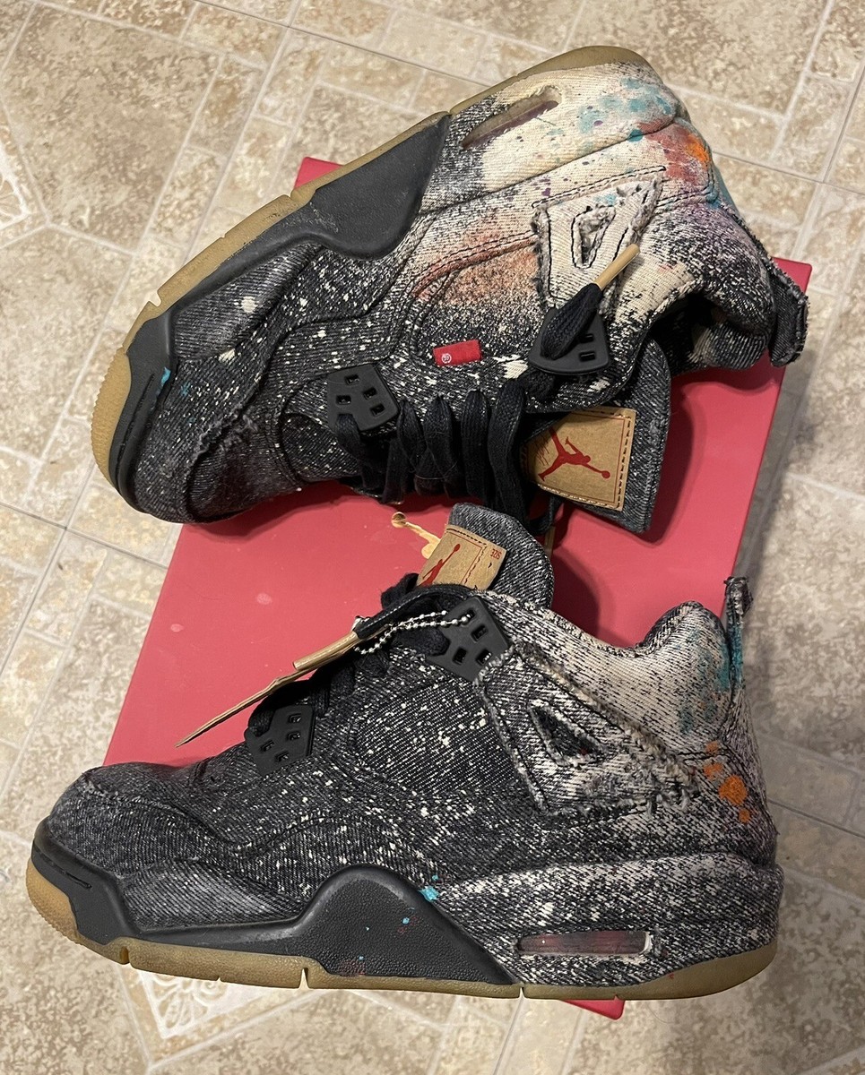 Jordan 4 Retro x Levi's Black Denim 2018 Shoes Basketball Nike