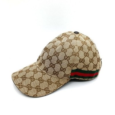 GUCCI Original GG Supreme Canvas Baseball Cap Beige S 57 Sherry