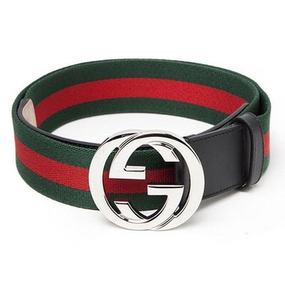 Gucci Belt Web Line Size 90 G Buckle Green | eBay