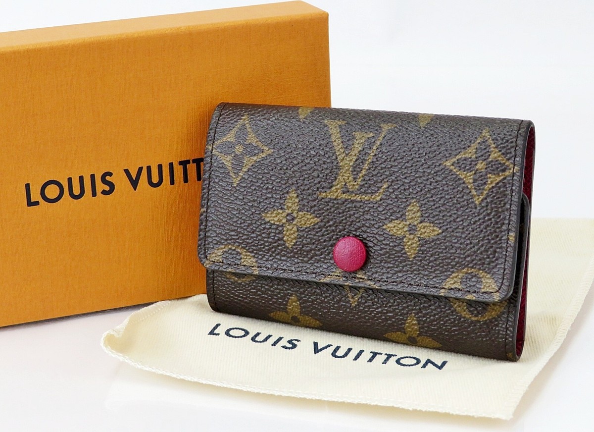 Authentic LOUIS VUITTON 6 Key Ring Monogram Canvas Key Holder Case