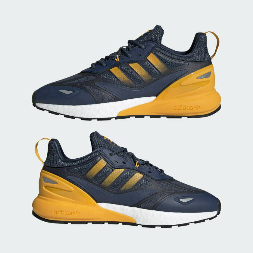 Size 11.5 - Adidas ZX 2K Boost 2.0 Crew Blue Semi Solar Gold for