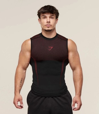 Size M - Gymshark Onyx 5.0 Tank - Black/Carmine Red | eBay