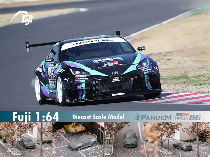 Fuji 1:64 Pandem Rocket Bunny GR86 2nd Gen Advan/HKS Diecast Model