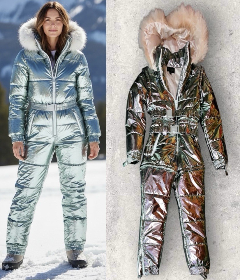 Dolls Kill Club Exx Aurora Beam Snow Bunny Snow Suit Iridescent