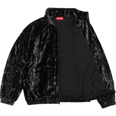 Supreme Crushed Velvet Track Jacket 2colors Black Olive Size S-XXL