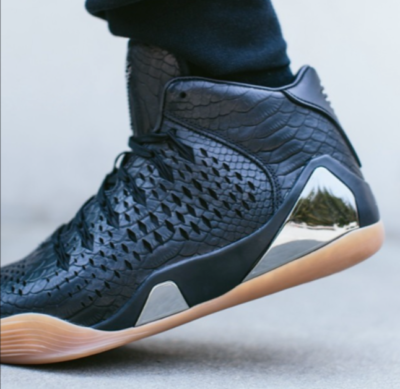 Nike KOBE 9 EXT QS Mid Black Mamba/Chrome Sz 12 Premium Leather