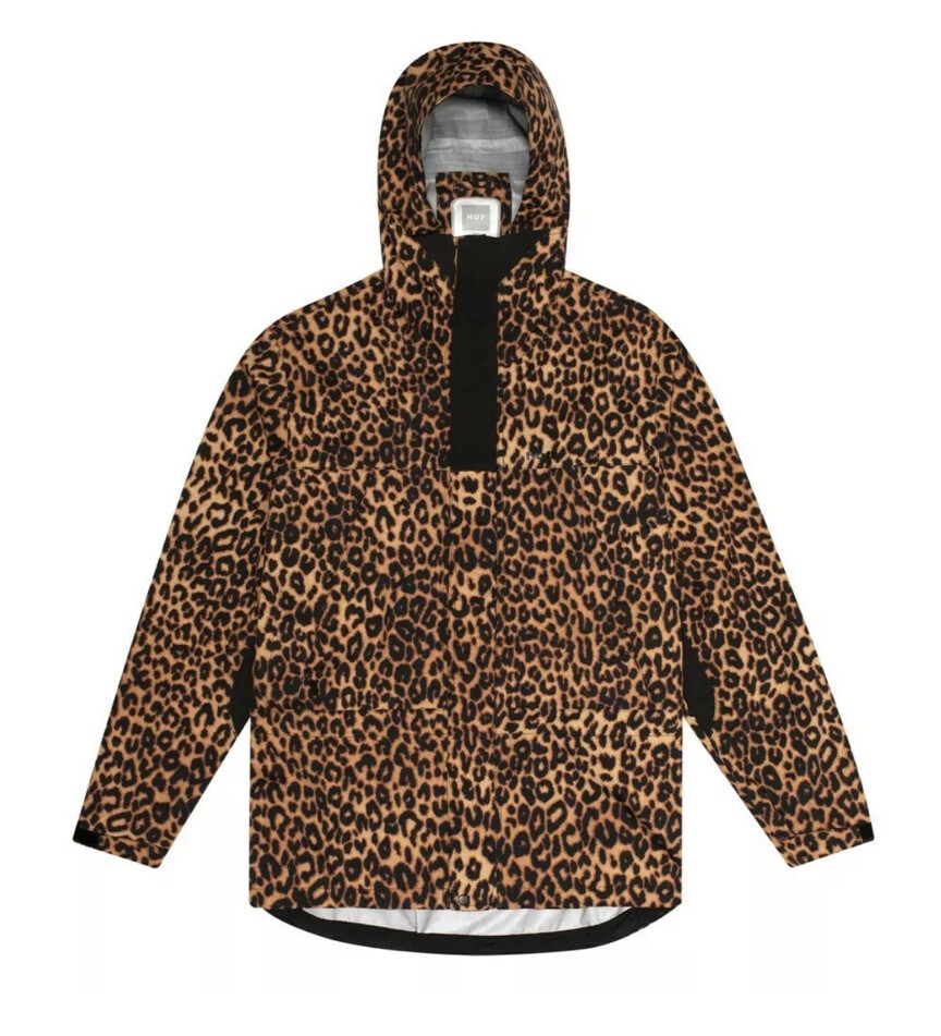 HUF Nonstandard Sur Jacket Leopard Print Men Size Medium