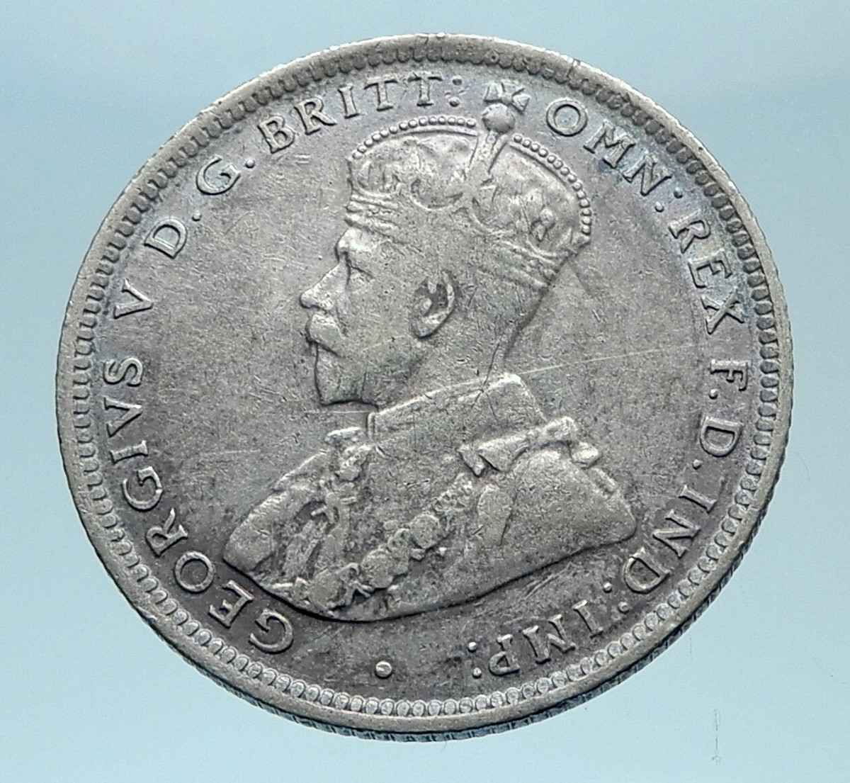 1917 British WEST AFRICA UK King George V Genuine Silver Shilling