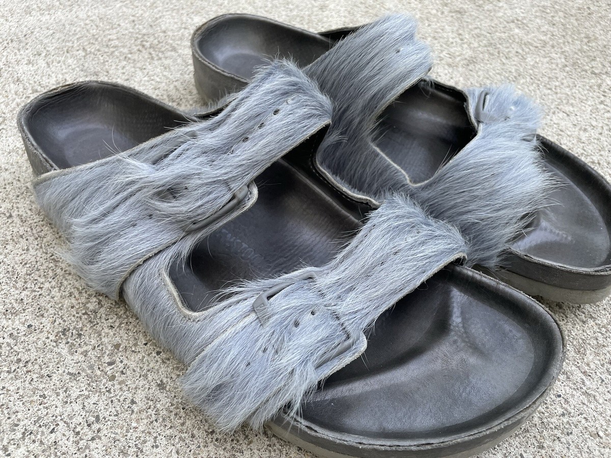 Rick Owens Birkenstocks Pony Hair Fur Arizona Sandals | eBay
