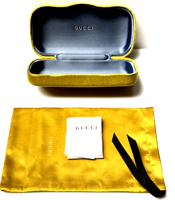 Gucci Sunglasses Eyeglasses Hard Case Yellow Velvet Clamshell