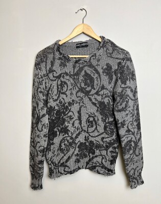 Dolce&Gabbana Archive AvantGarde Flower Knit Sweatshirt 44IT grey