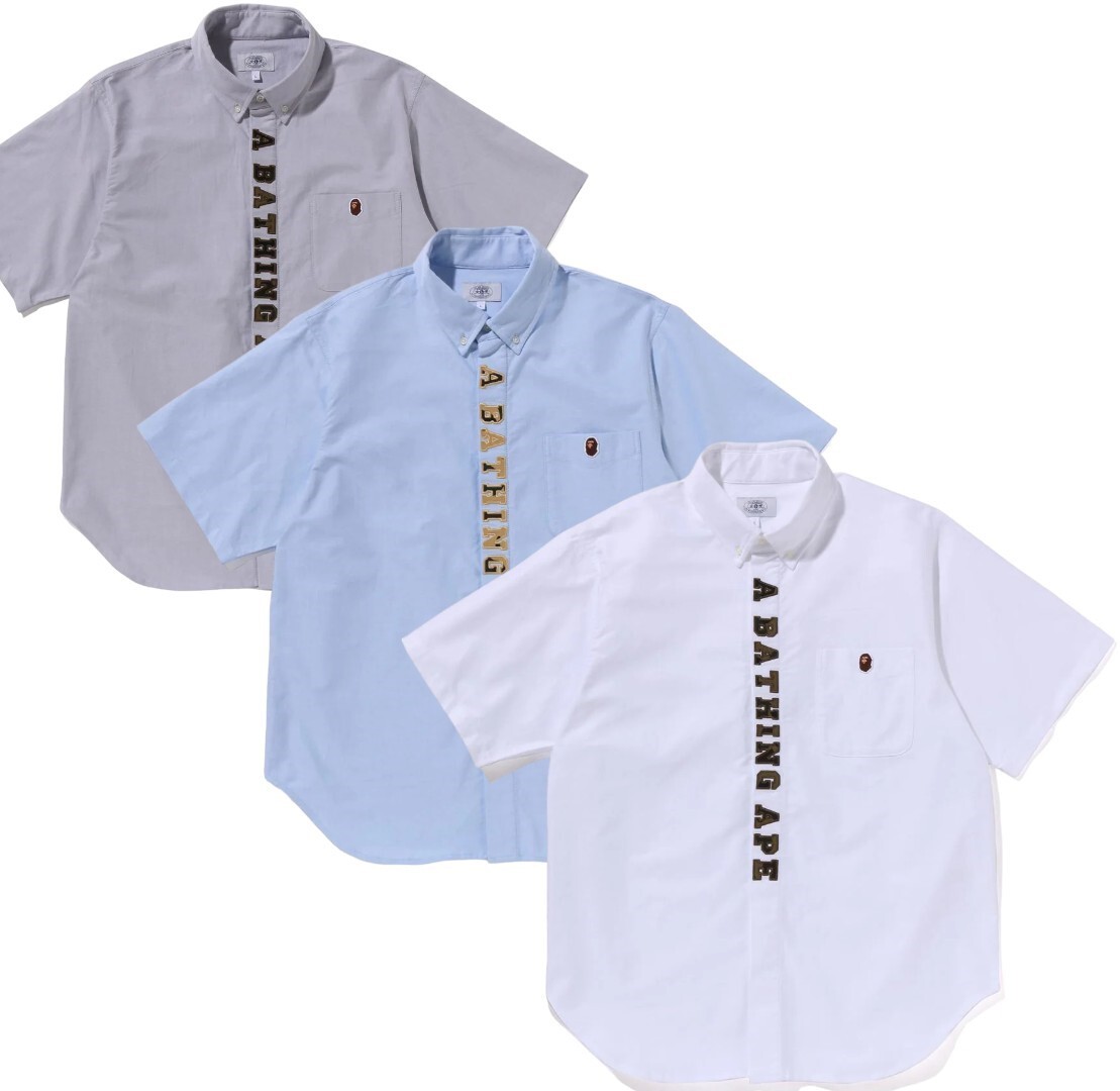 A BATHING APE BAPE 1ST CAMO APPLIQUE OXFORD BD SHIRT 1K25-132-001