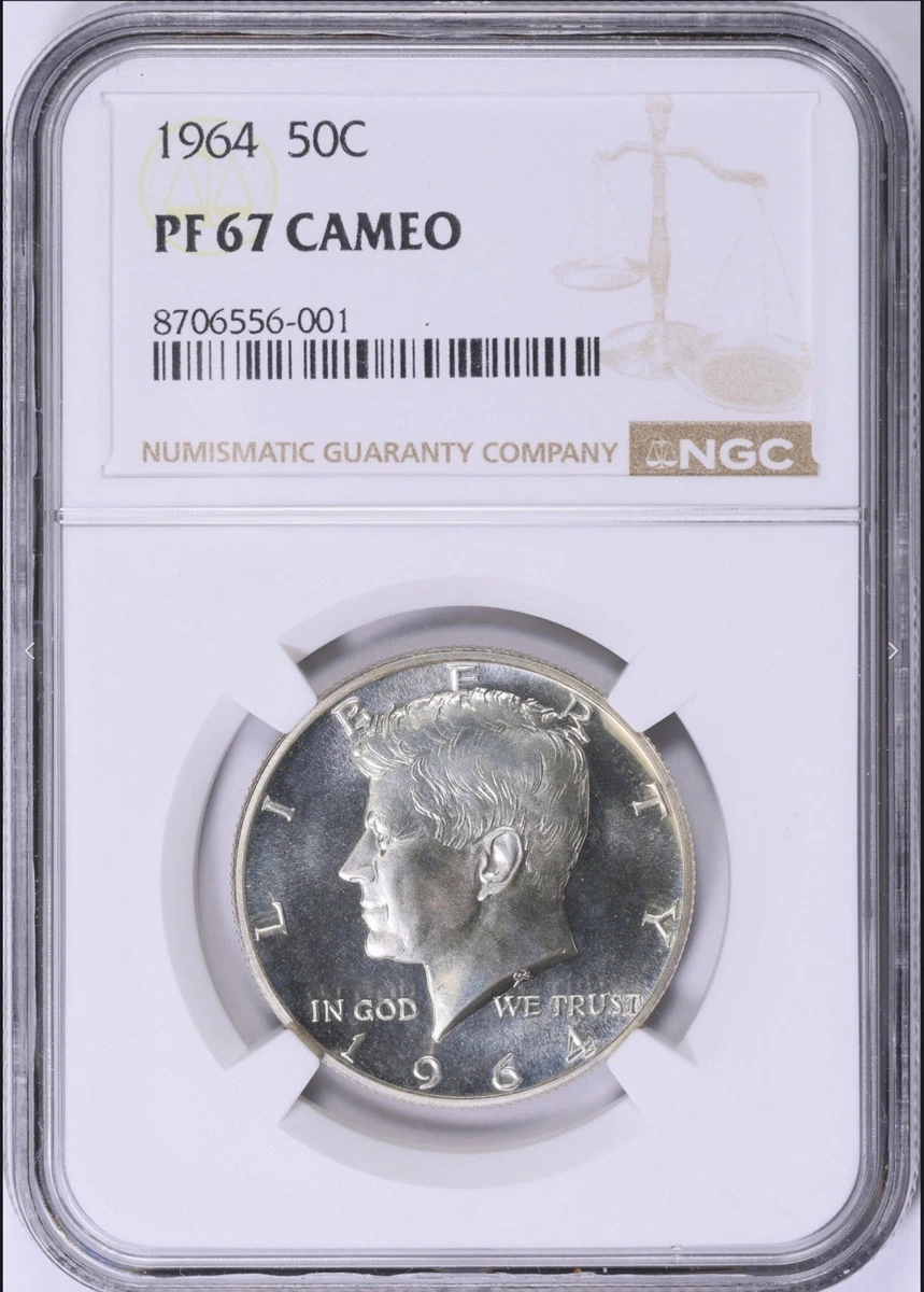 アメリカ 1964 ケネディ プルーフ ハーフダラー 銀貨 NGC PF67