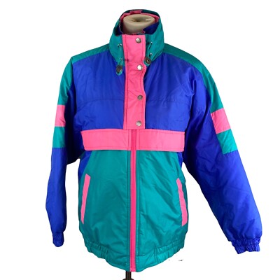 VTG Current Seen 80s 90s Color Block Jacket Size M | eBay