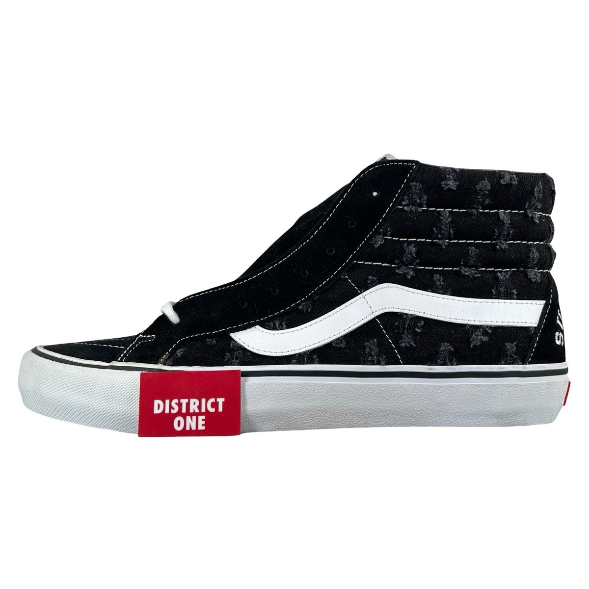 Supreme x Vans SK8 Hi Black Hole Punch Denim Black - Size 13