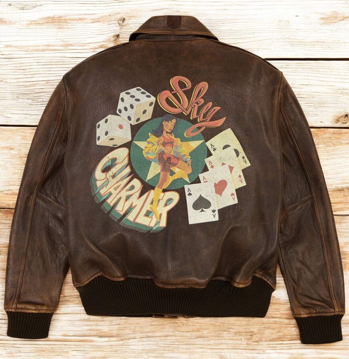 Avirex Sky Charmer New Vintage A2 Brown Leather Jacket | eBay