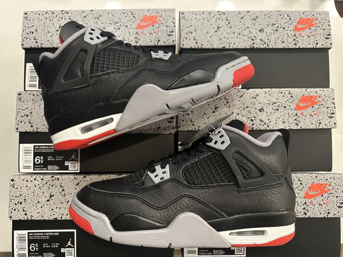 NIKE AIR JORDAN 4 IV RETRO BRED REMASTERED FQ8213-006 BLACK RED