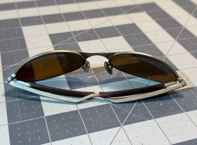 OAKLEY E-Wire (Gen 1) '90s Silver Frame w/ Brown Lens VINTAGE