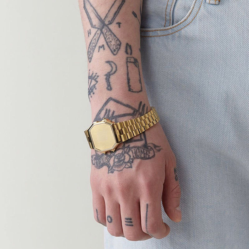 AMBUSH Timeless Silver Gold Metal Charm Watch Design Bracelet