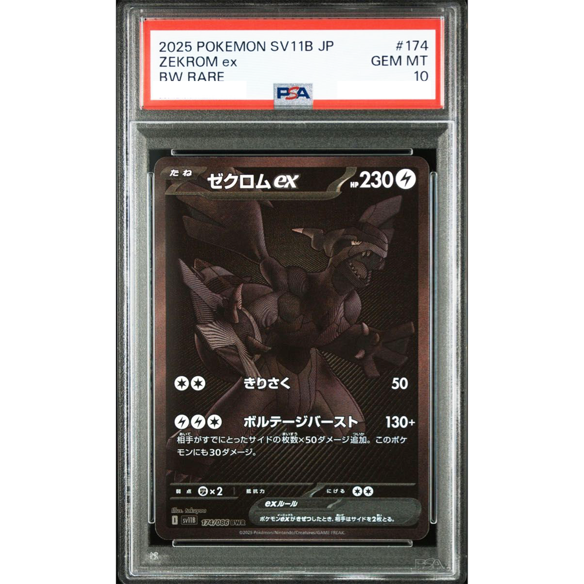 PSA 10 Zekrom ex BWR 174/086 Black Bolt sv11B 2025 Pokemon Card