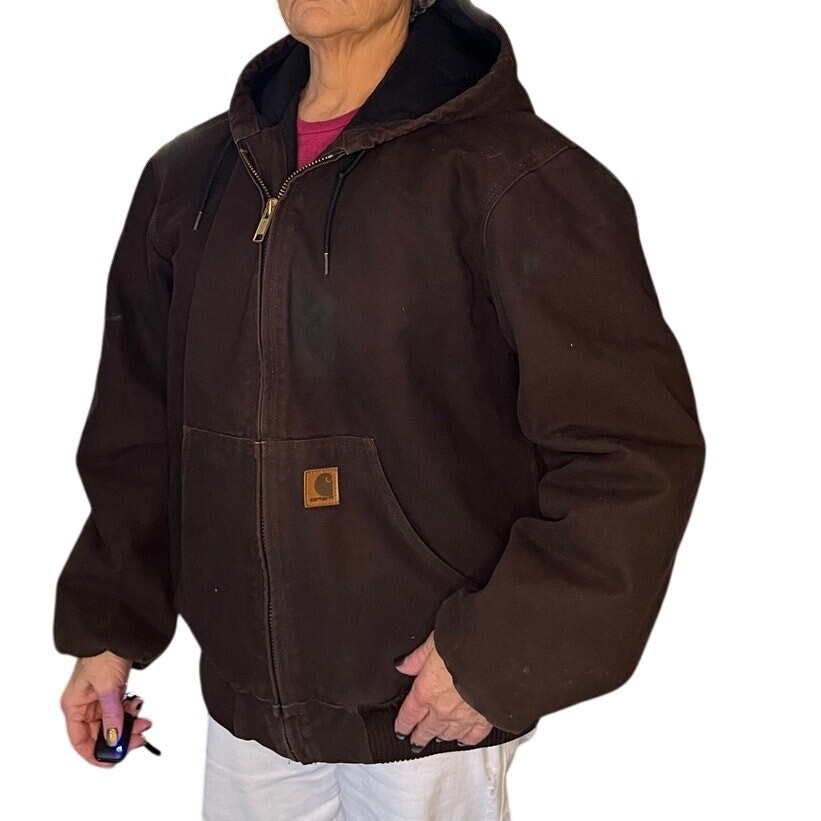 Carhartt J130DKB Sandstone Active DARK BROWN Jacket | eBay