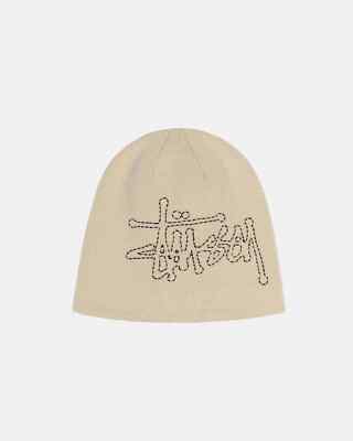 Stussy SKULLCAP BASIC LOGO STITCH - BEIGE | eBay