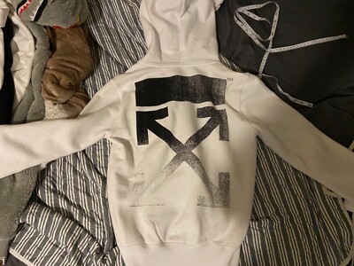 off white men white zip up cotton hoodie size XS | eBay