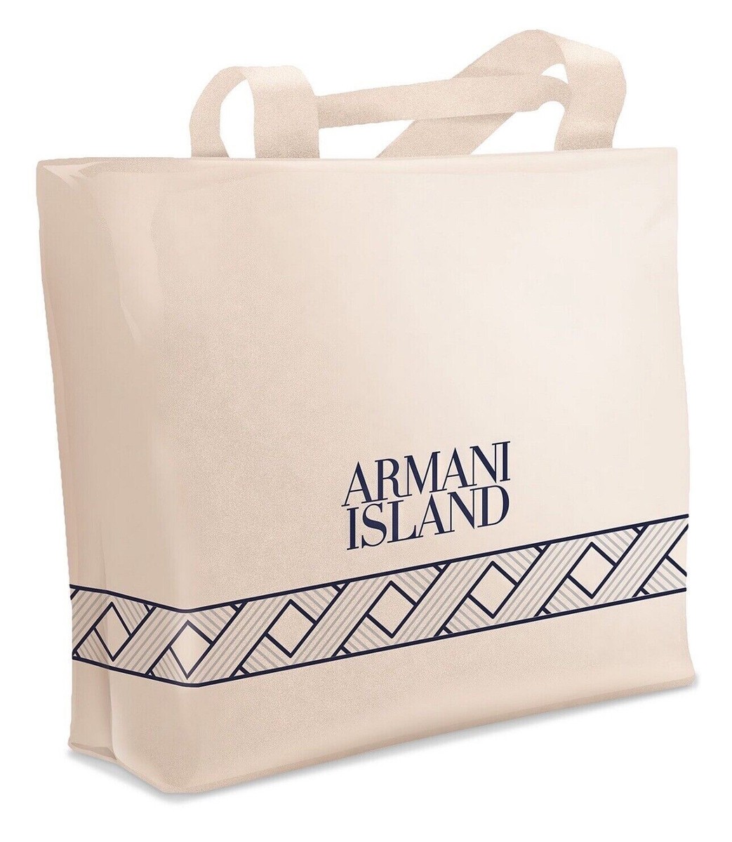 Giorgio Armani Women's Armani Island Beige Blue Large Beach Tote