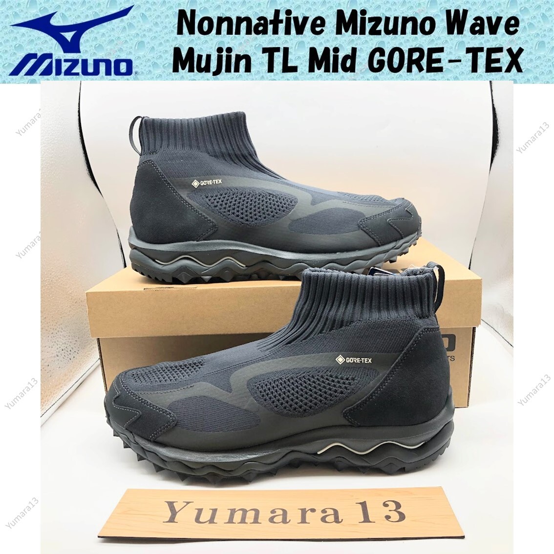 Nonnative Mizuno Wave Mujin TL Mid GORE-TEX Black D1GG215503 Men's