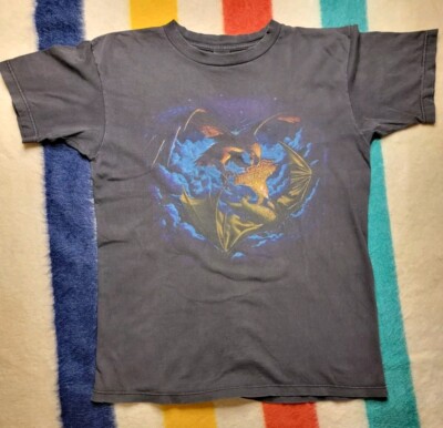 Vintage 90s Harley Davidson Eagle vs Dragon T Shirt Large Black