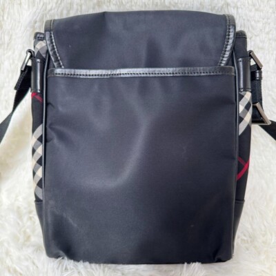 BURBERRY BLACK LABEL Shoulder Bag Nova Check LOGO Black Belt