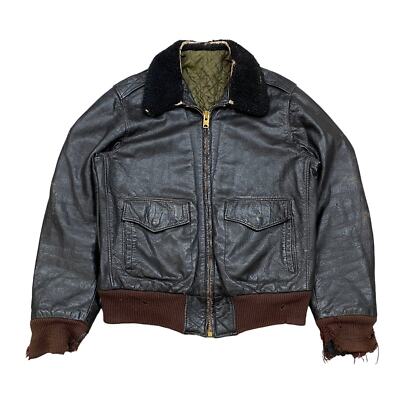 True Vintage 50s 60s Aviator Bomber Flight Jacket Talon Zipper