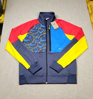 NIKE Track Jacket Medium N98 Tribute Mens Blue Red Yellow Smile
