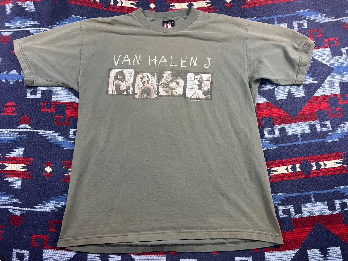 Vintage Van Halen 3 Tour 1998 Band T Shirt Giant Tag Green Concert