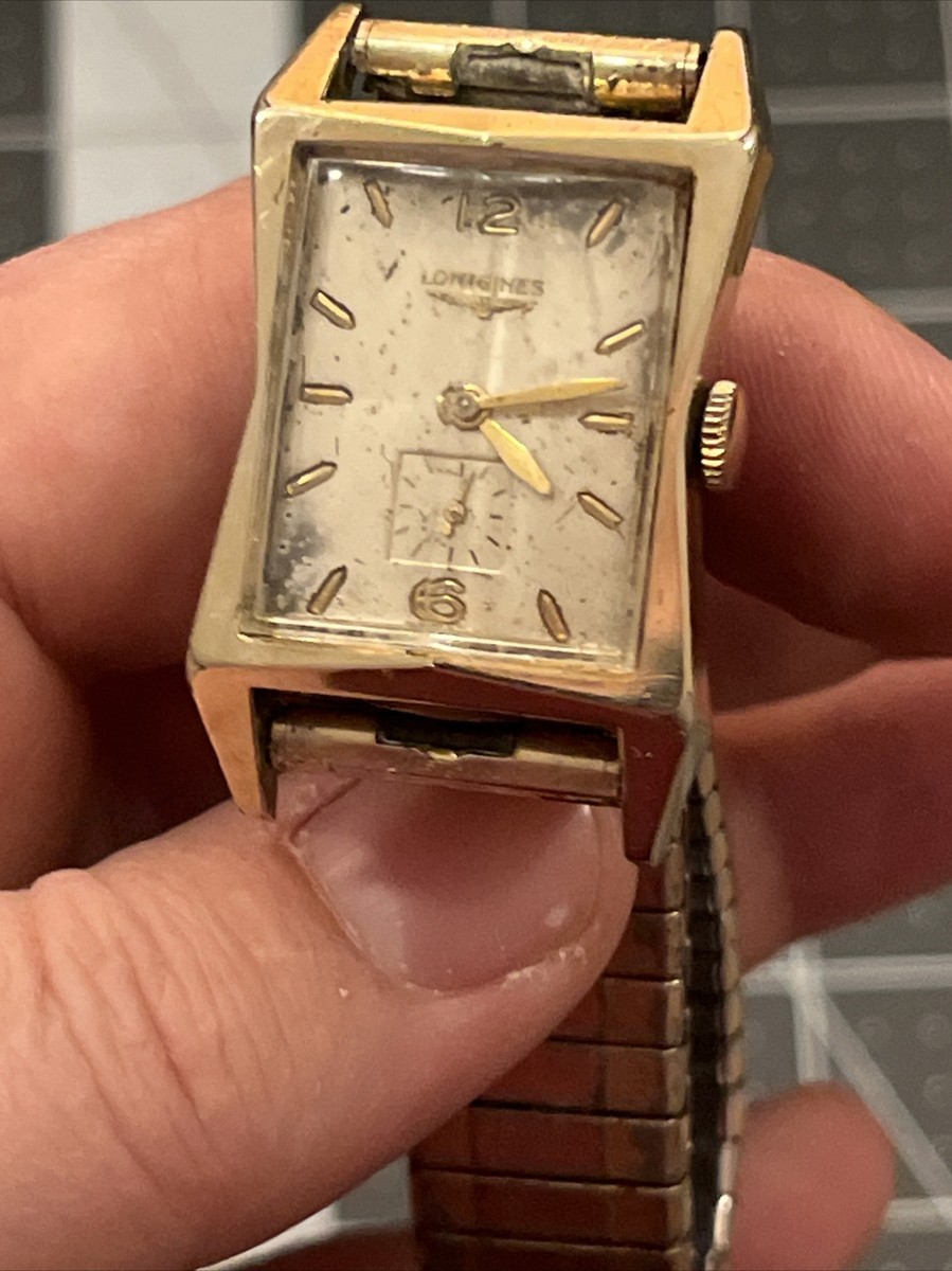 Longines Silver Men's Watch - 2049 10k Gold Filled 1950s Hourglass