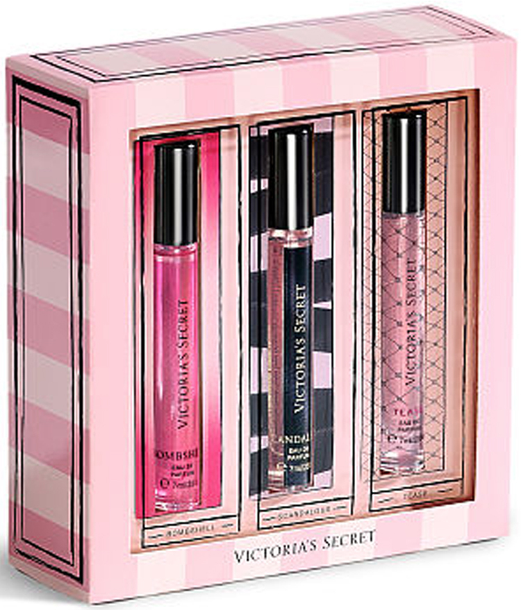 VICTORIAS SECRET HOLIDAY TRIO EDP ROLLERBALL BOMBSHELL SCANDALOUS