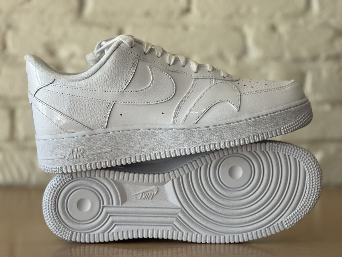 Nike Air Force 1 AF1 '07 LV8 Swooshes Triple White Men Size 10.5