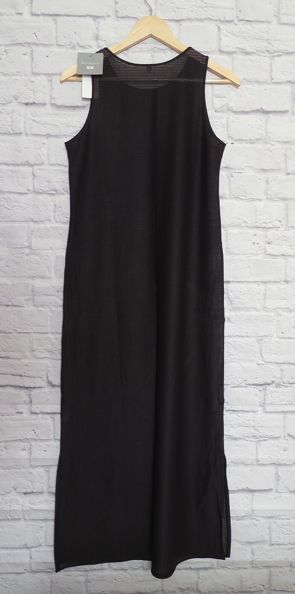 Mame Kurogouchi Uniqlo Women Elegant Mesh Sleeveless Long Dress