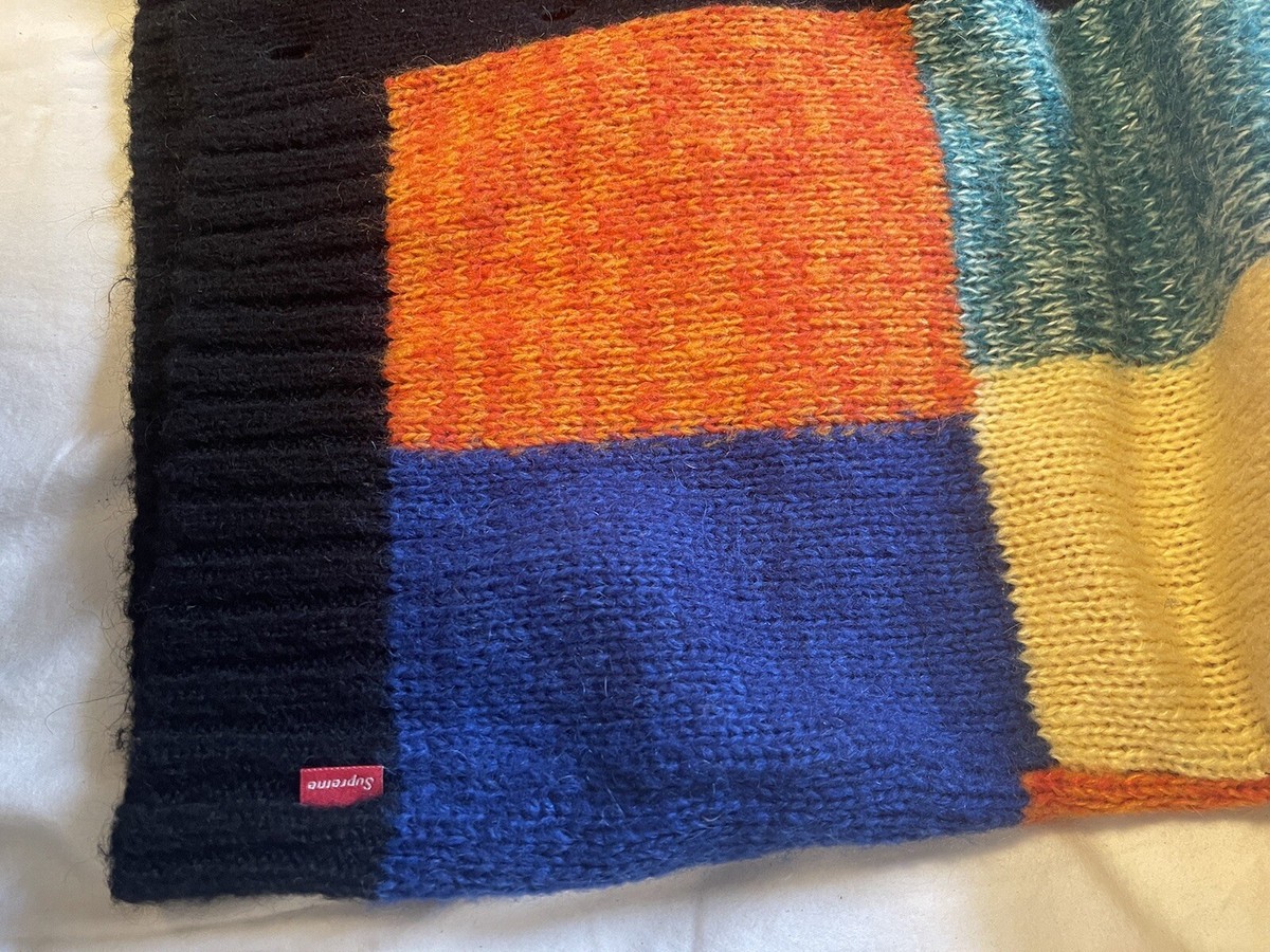 Supreme Patchwork Mohair Cardigan Sweater Knit Size Medium | eBay