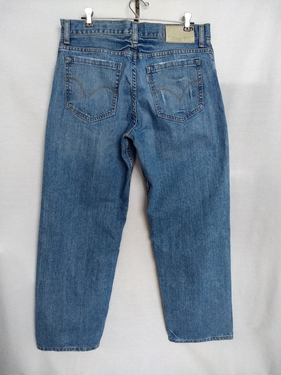 Levis Silvertab Baggy Size 33 X 31 Inseam Jeans Distressed Medium
