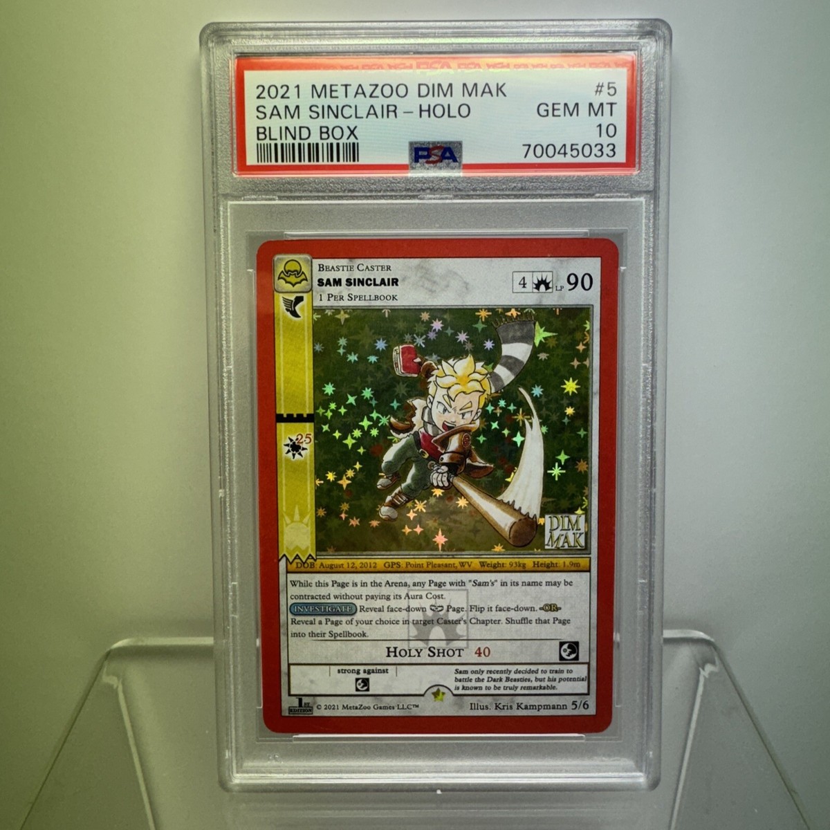 PSA 10 Gem Mint 2021 Metazoo X Dim Mak Sam Sinclair Blind Box Holo