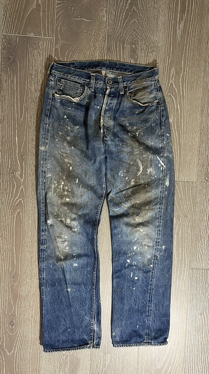 Vintage Levis 501 XX 1950's big E Button Fly Redline Selvedge Back